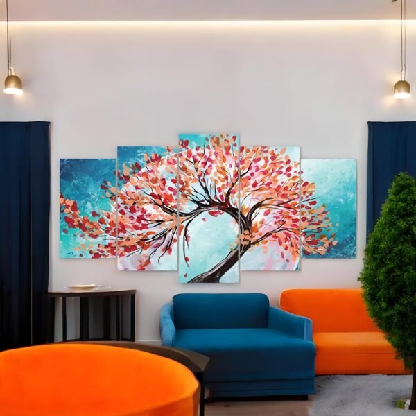 Abstract Autumn Bloom Vibrant Tree Canvas