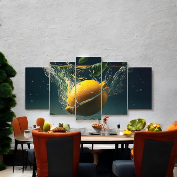 Dynamic Lemon & Water Splash Panoramic Print