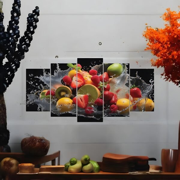High-Contrast and Energetic Fruit Panoramic Wall Art