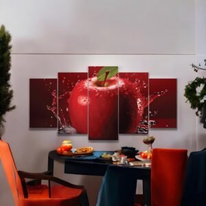 Juicy Red Apple & Water Splash Panoramic Print