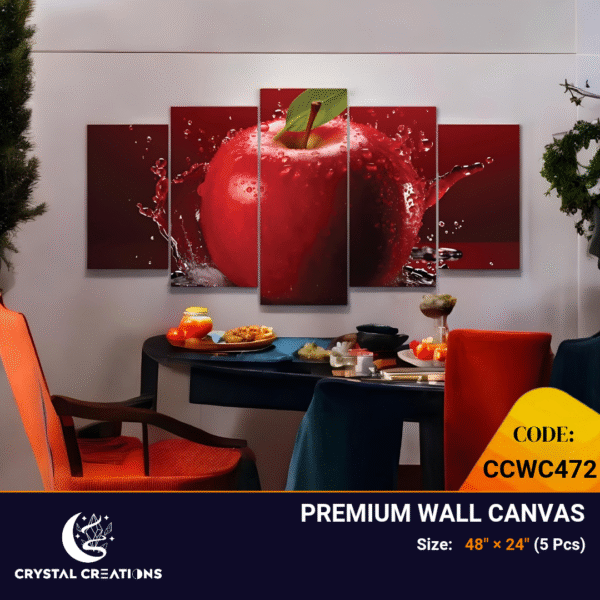 Juicy Red Apple & Water Splash Panoramic Print