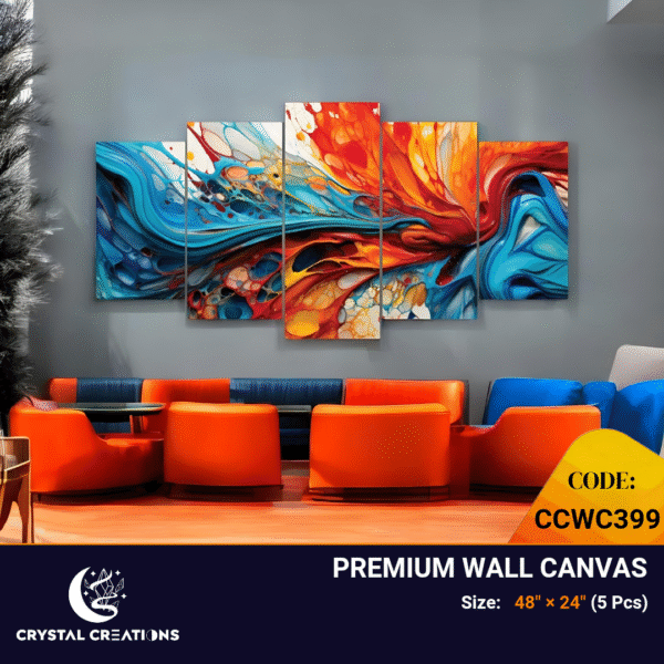 Fluid Fusion Vibrant Abstract Canvas Set