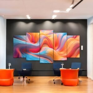 Flowing Spectrum Vibrant Abstract Canvas