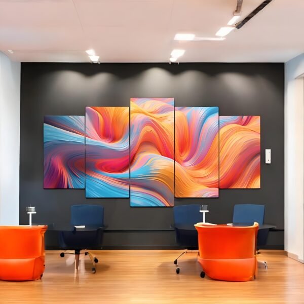 Flowing Spectrum Vibrant Abstract Canvas