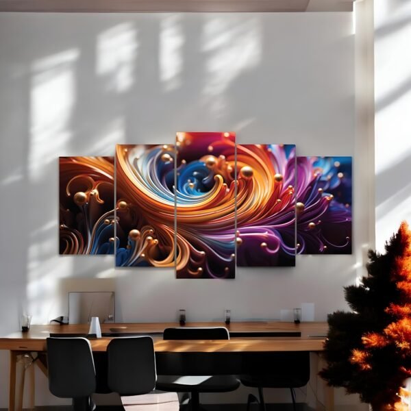 Vibrant Abstract Swirling Canvas Art