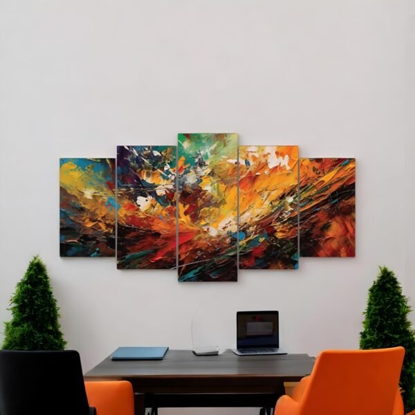 Textured Spectrum Vibrant Abstract Canvas
