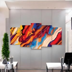 Fire & Ice Vibrant Abstract Canvas