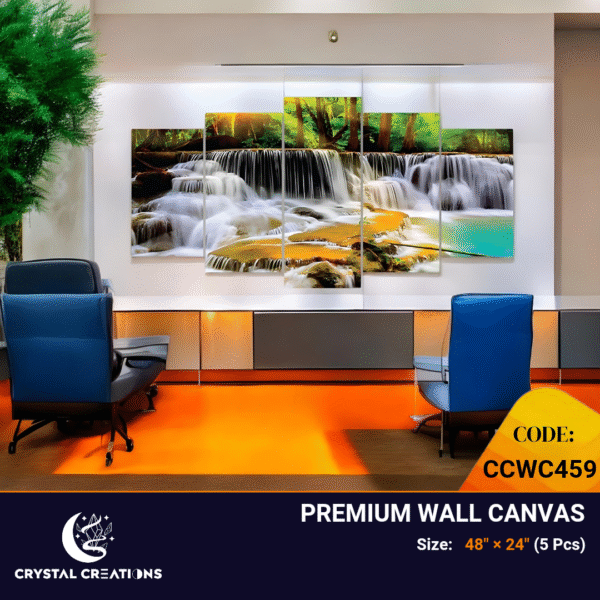 Stylish Home Decor with Lush Forest Waterfall Scene