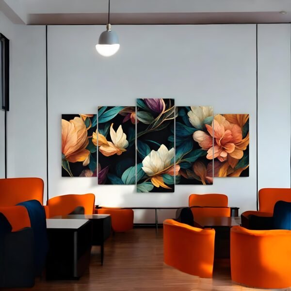 Midnight Bloom Elegant Dark Floral Canvas