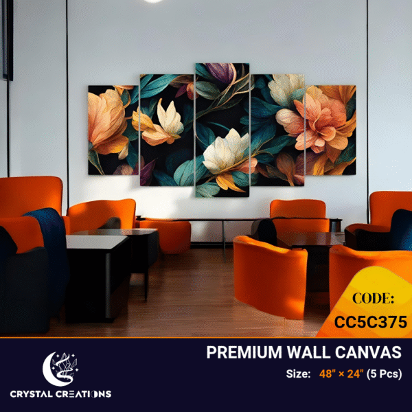 Midnight Bloom Elegant Dark Floral Canvas