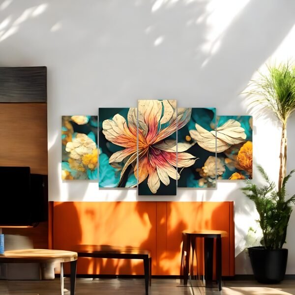 Floral Radiance: Vibrant Canvas Set