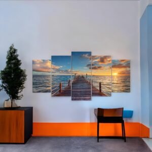Beautiful and Calming Panoramic Ocean Pier Wall Art