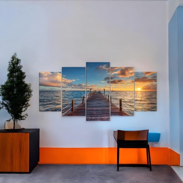 Beautiful and Calming Panoramic Ocean Pier Wall Art