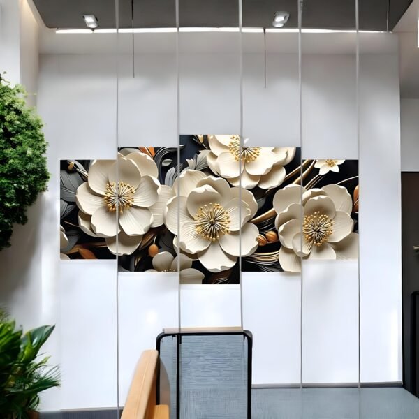 Elegant White Floral Premium Wall Canvas