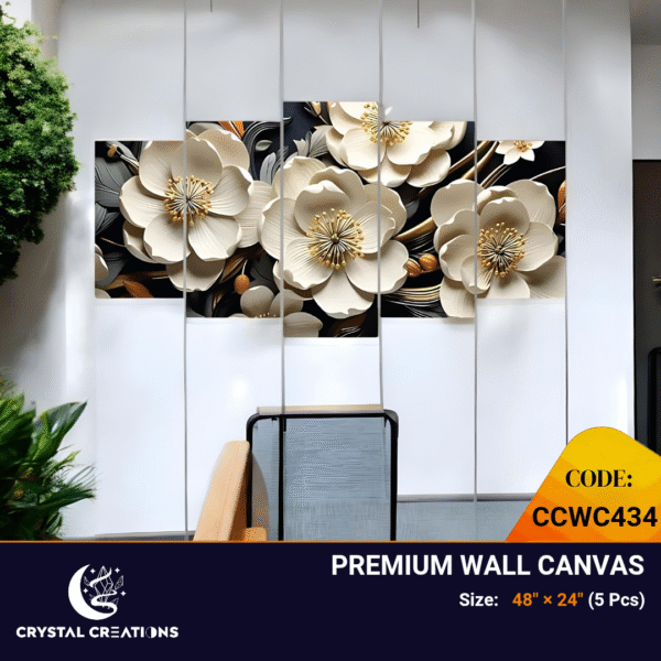 Elegant White Floral Premium Wall Canvas