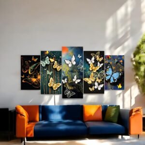 Butterfly Brilliance Vibrant Multi-Butterfly Canvas