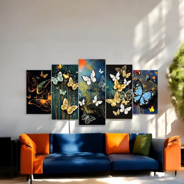 Butterfly Brilliance Vibrant Multi-Butterfly Canvas