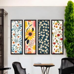 Wildflower Cheer Vibrant Pattern Canvas Set