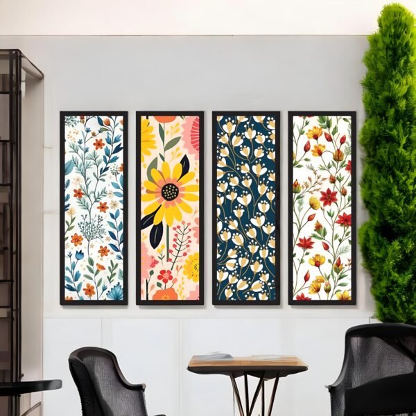 Wildflower Cheer Vibrant Pattern Canvas Set