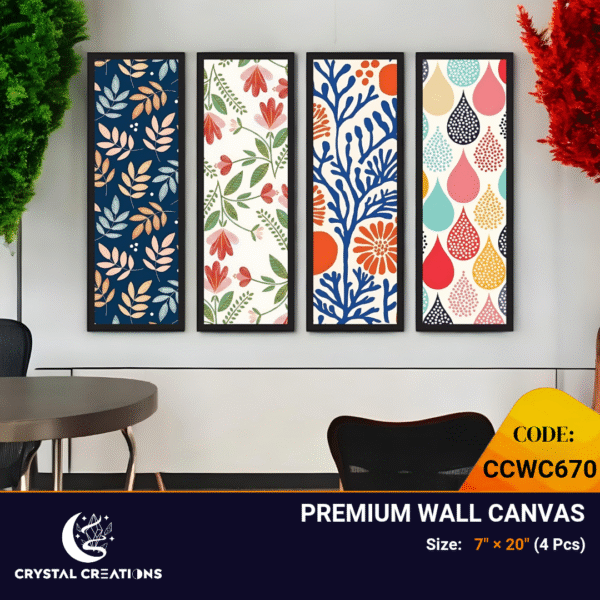 Modern Botanical Bloom Vibrant Pattern Canvas Set