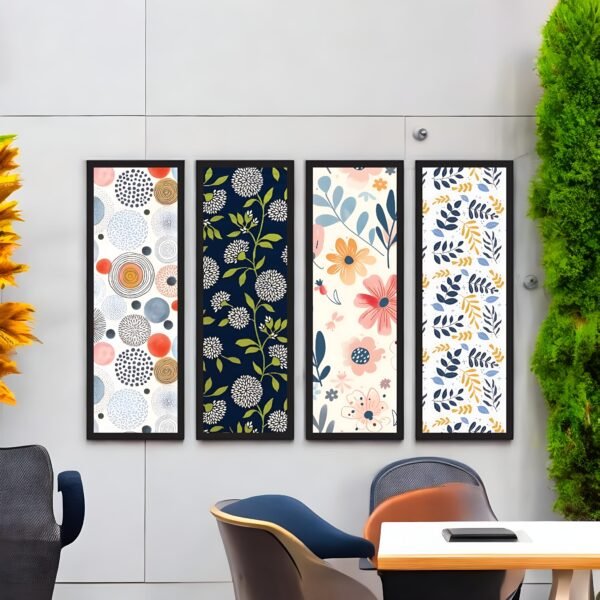 Modern Abstract Bloom Vibrant Floral Canvas Set