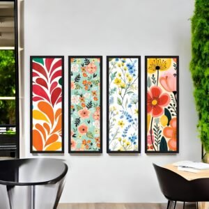 Cheerful Bloom Quartet Four-Panel Floral Patterns