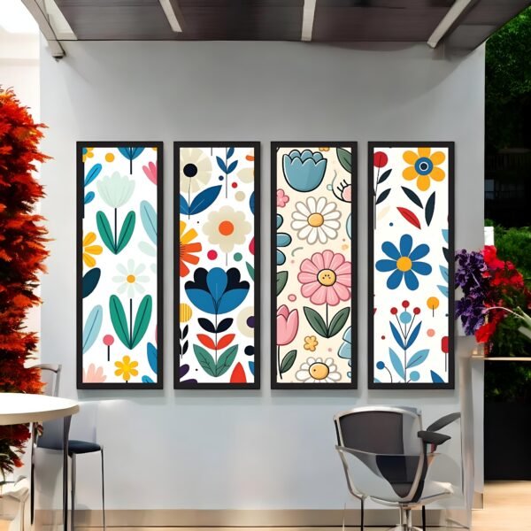 Vibrant Cheerful Floral Canvas Art