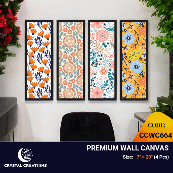 Cheerful Bloom Vibrant Floral Pattern Canvas Set