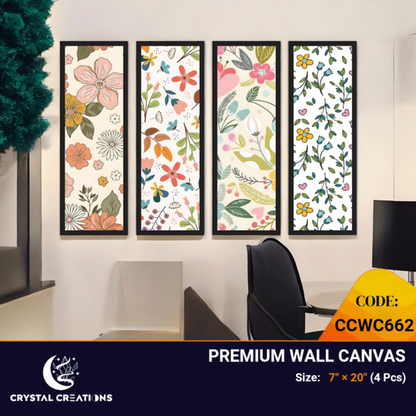 Cheerful Bloom Vibrant Floral Pattern Canvas Set