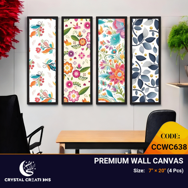 Vibrant Cheerful Floral & Leaf Canvas Art