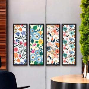 Cheerful Bloom Quartet Four-Panel Floral Patterns