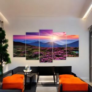Mountain Rhododendron Sunset Canvas