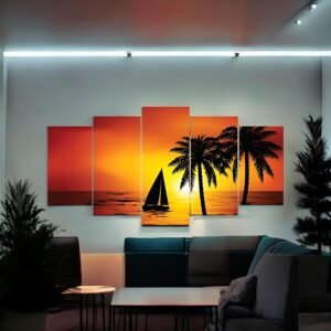 Captivating Tropical Sailboat Theme Gallery Wall