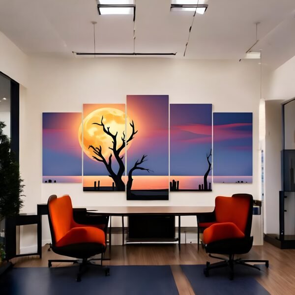 Lunar Contrast Silhouette Scene