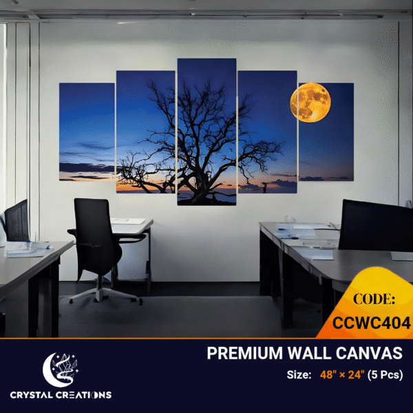 Moonlit Tree Silhouette Canvas