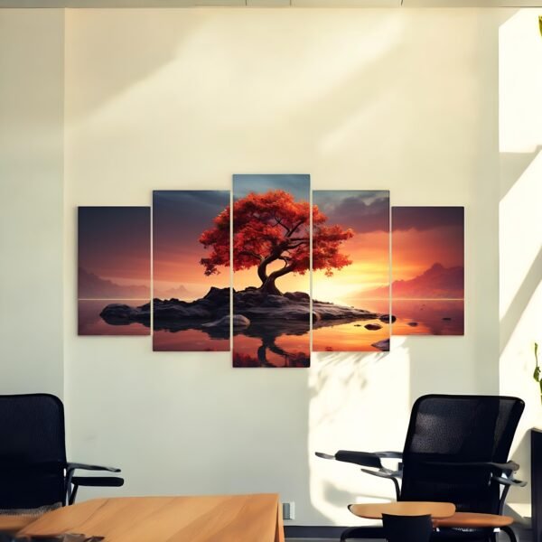 Twilight Reflections Lakeside Tree Canvas