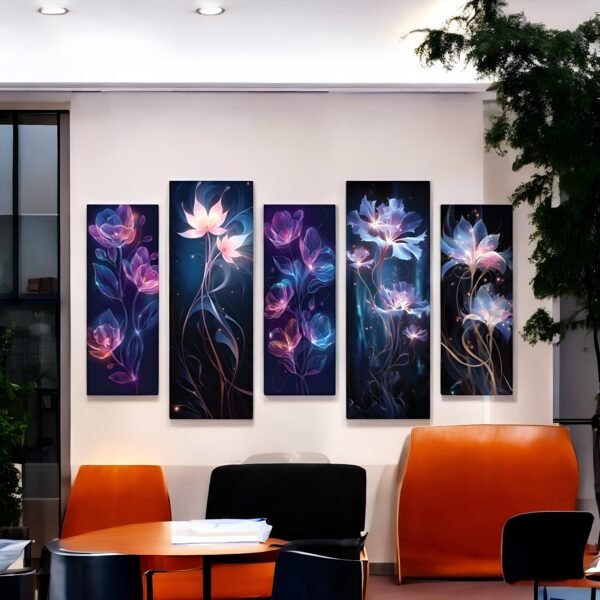 Neon Bloom Canvas Set