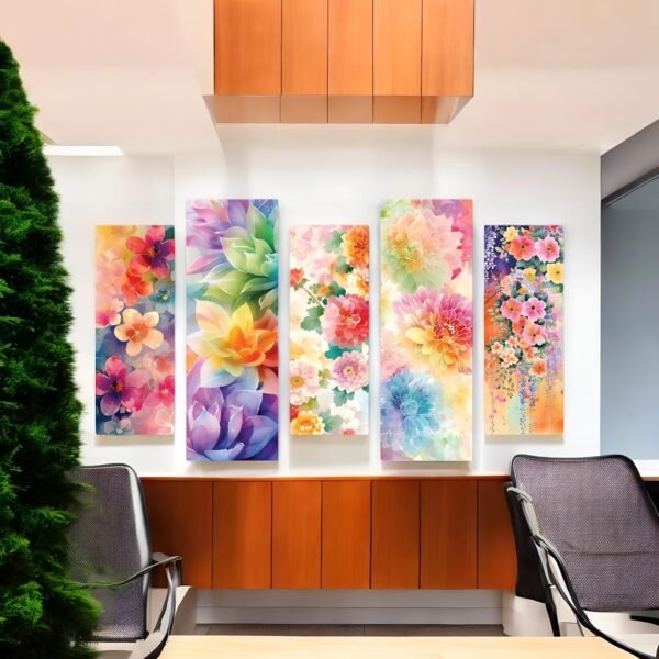 Rainbow Floral Wall Art