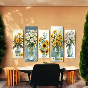 Sunflower & Daisy Canvas Set