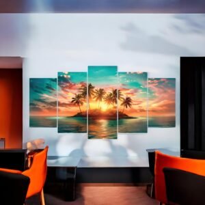 Golden Hour Getaway Tropical Island Canvas