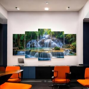 Beautiful and Serene Panoramic Waterfall and Jungle Wall Art
