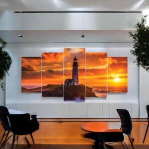 Sunset Lighthouse Canvas Art
