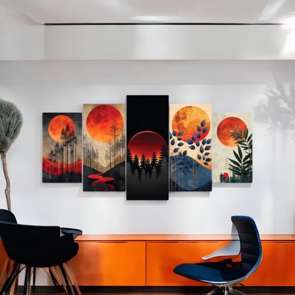 Lunar Silhouettes Dramatic Moon & Forest Canvas