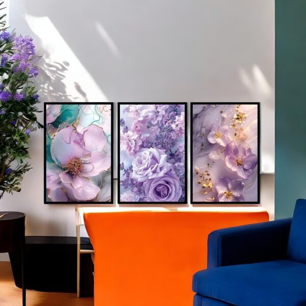 Lavender Dreams Elegant Floral Canvas Trio