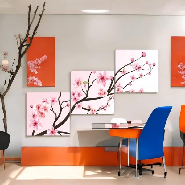 Cherry Blossom Whisper Delicate Canvas Trio