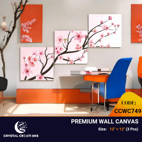 Cherry Blossom Whisper Delicate Canvas Trio