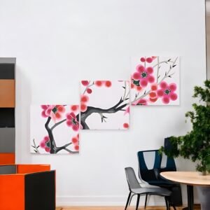 Vibrant Spring Bloom Stylized Cherry Canvas