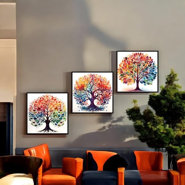 Tree of Life Radiance Vibrant Canvas Trio
