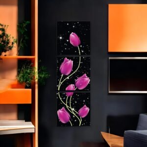 Starry Tulips Premium Floral Canvas Set