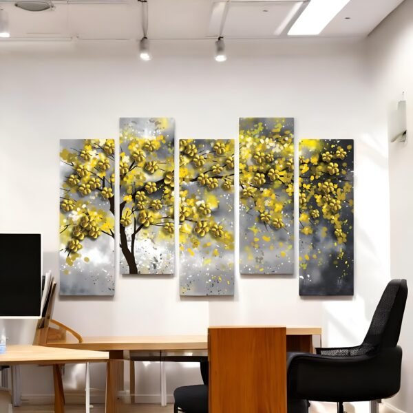 Golden Accent Five-Panel Yellow Blossom Tree